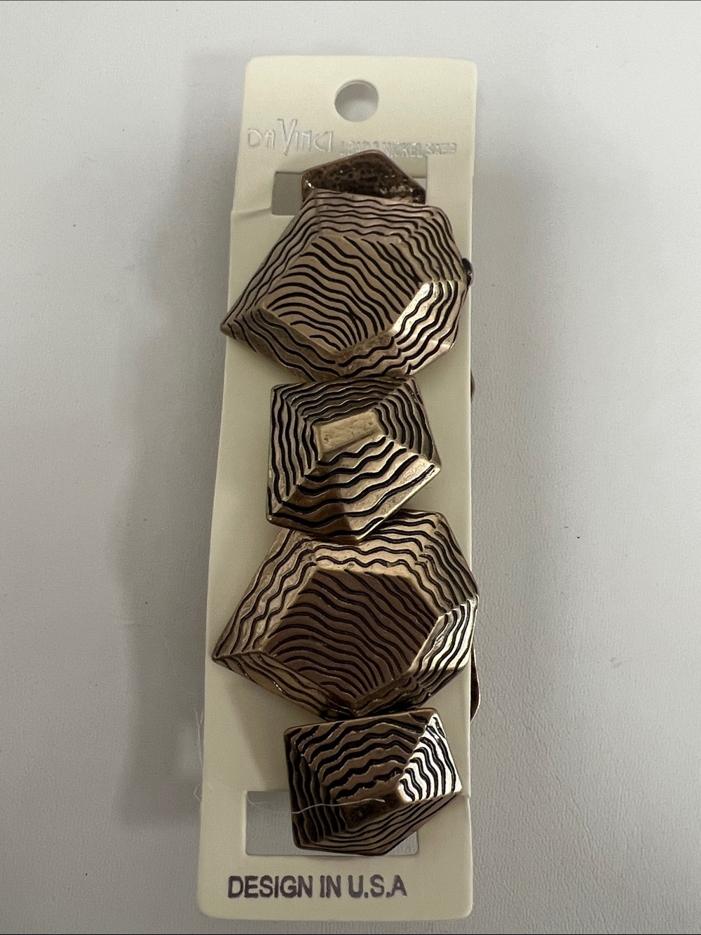 DaVinci Bronze-Tone Geometric stretch bracelet